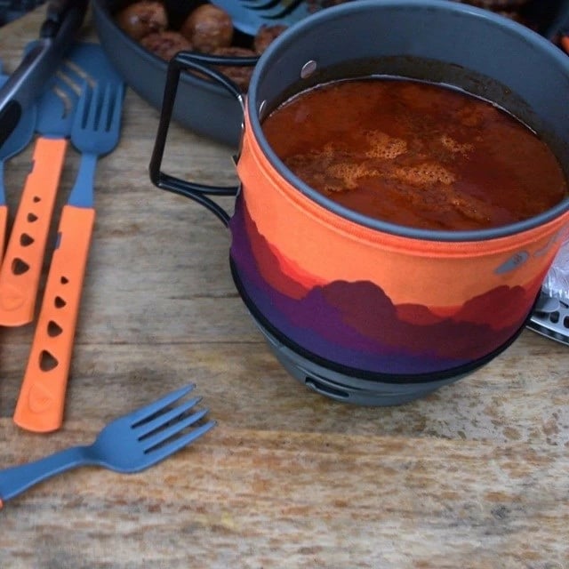 Soba portabile Jetboil MiniMo, 1000 ml, Sunset, për kamping