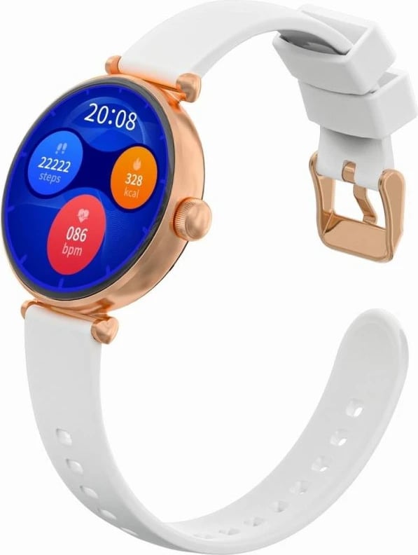 Smartwatch Gravity unisex, rozë e bardhë