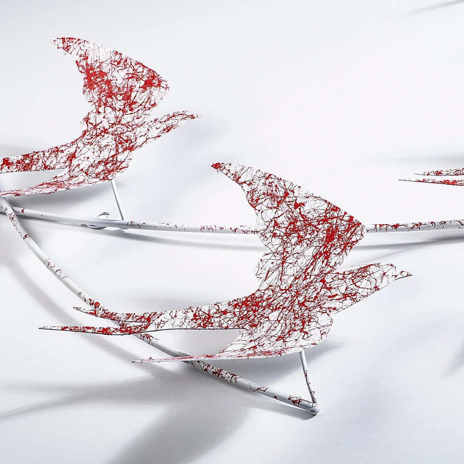 Aksesor dekorativ metalik për mur, Wallity, Wallow 5, shumëngjyrësh, 42x70cm