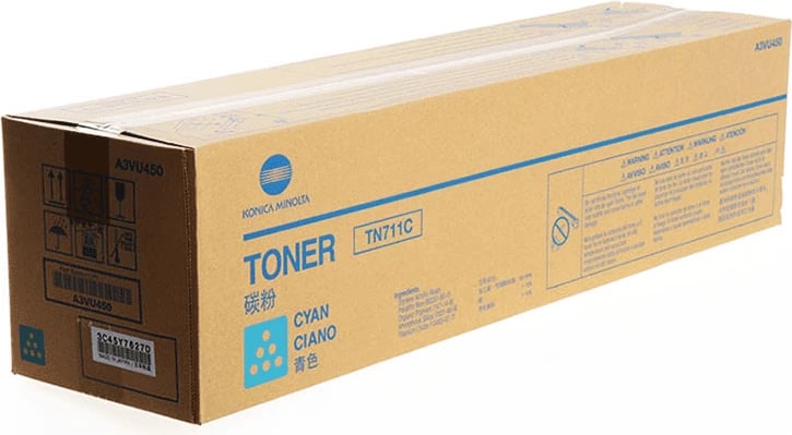 Toner Konica Minolta TN711C A3VU450, rendiment 31500 faqe, cyan