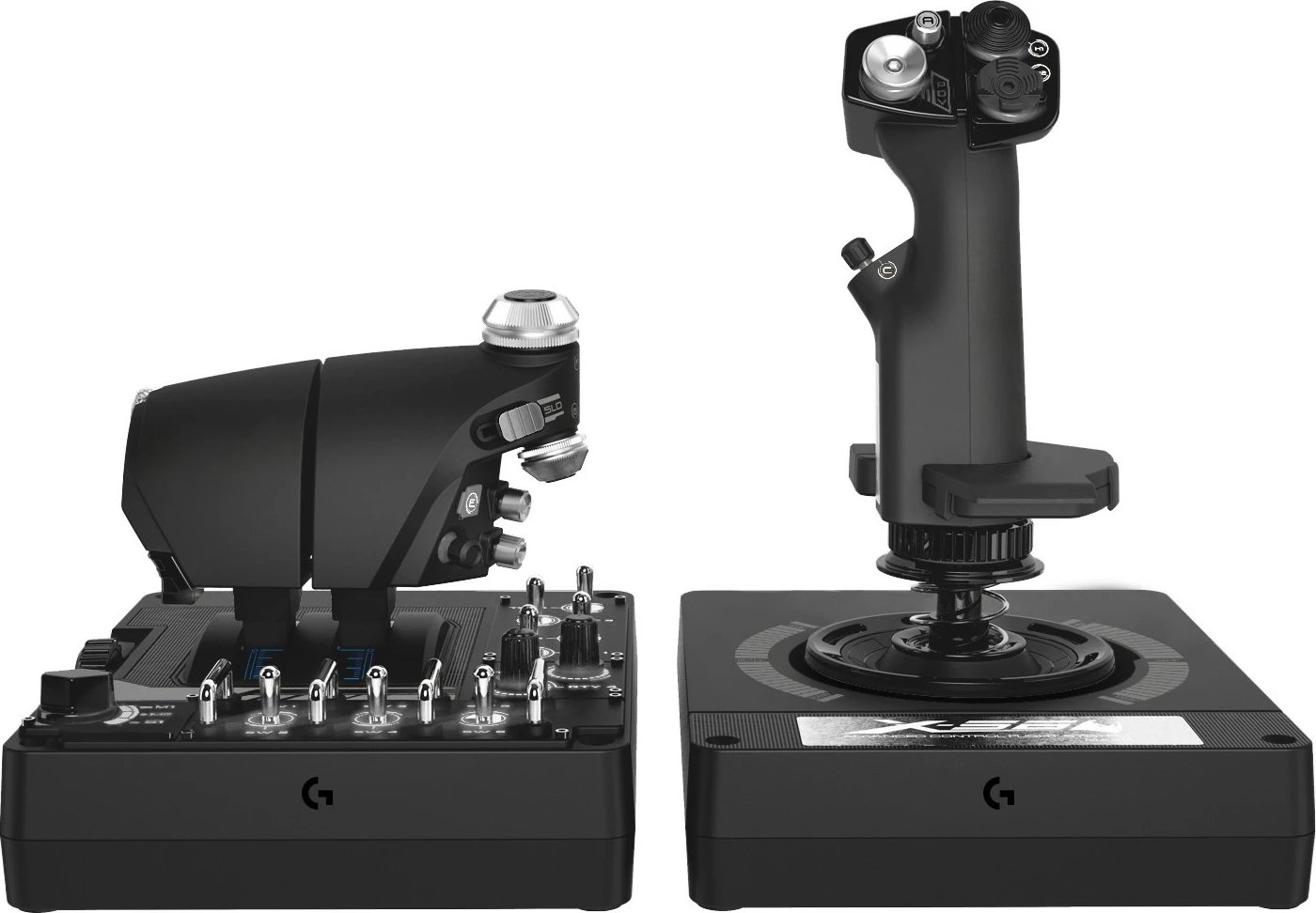 Joystick dhe throttle Logitech X56 H.O.T.A.S., për PC, me drita LED, i zi