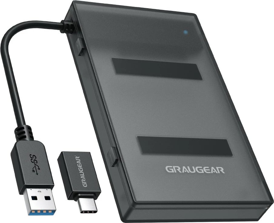 Adapter kabllo GrauGear USB-A/C 3.1 për SSD/HDD 2.5", i zi