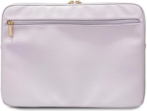 Mbështjellës laptopi Guess ZIP Leather Triangle, 14 inç, lëkurë ekologjike, vjollcë