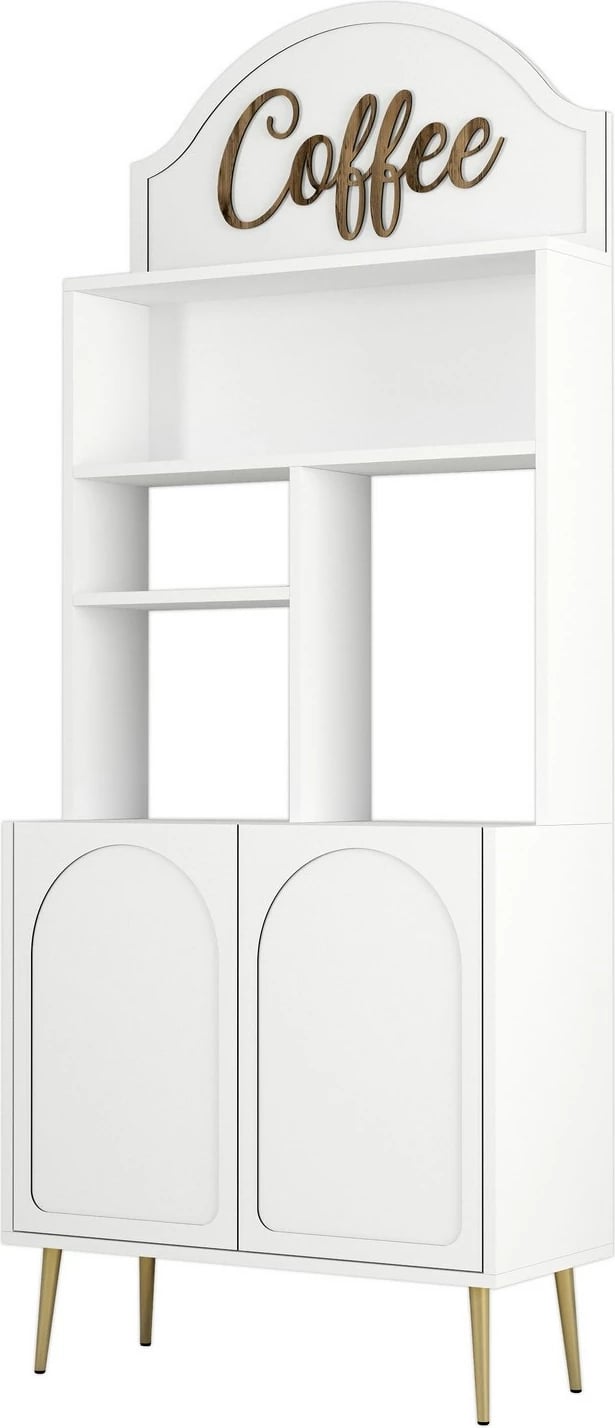 Dollap për kafe, Skye Decor, Lyon 80, i bardhë, i artë