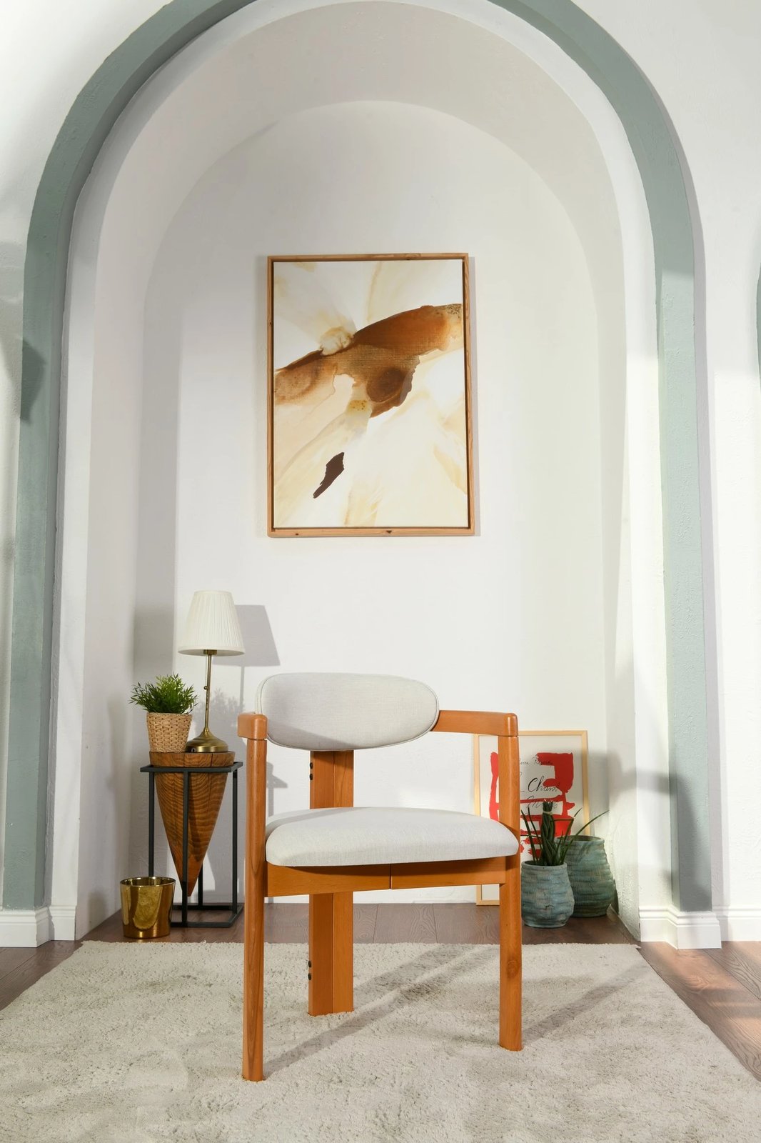 Set karrigesh (2 copë), Skye Decor, Cheri, krem, lis