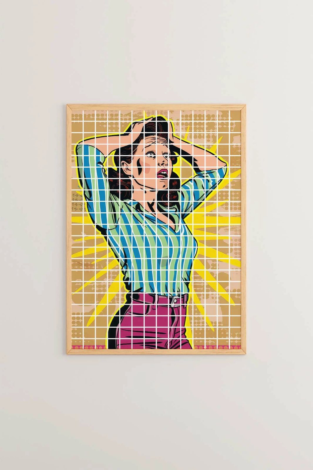 Pikturë dekorative me kornizë, Popkare14, shumëngjyrëshe, Wallity, 33x48cm