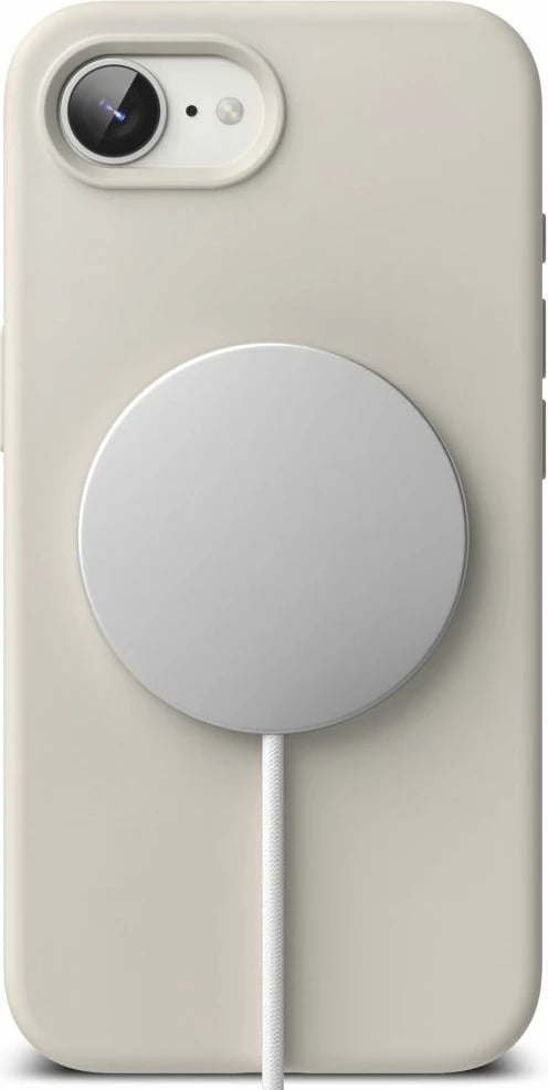 Mbështjellës Ringke Silicone MagSafe për iPhone 16e, Bezhe