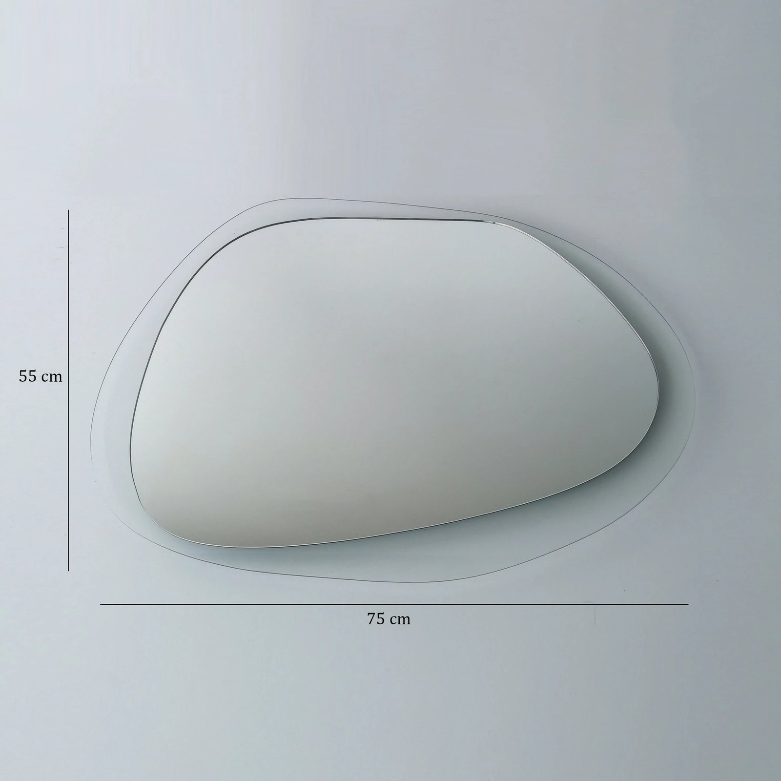Pasqyrë Hanah Home, xham i temperuar, transparente, Aqua A342, 75x55cm