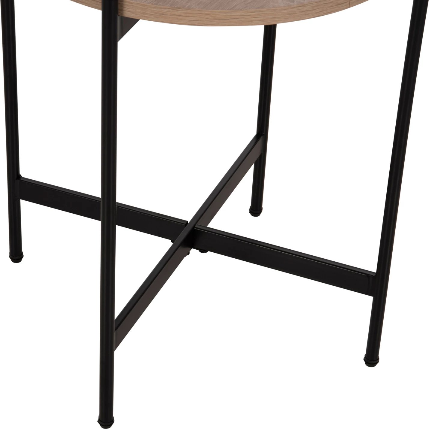 Tavolinë anësore FH9589.03 MDF SONOMA-Bazë metalike e zezë Φ50x55Hcm