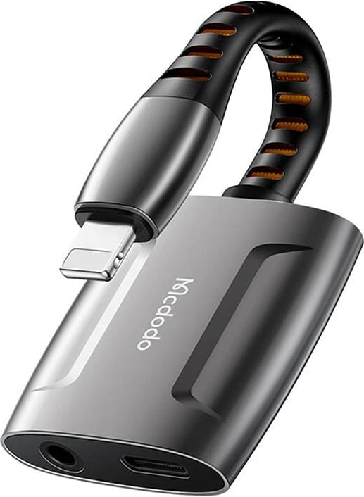 Adapter audio Mcdodo CA-6340, Lightning në Lightning + AUX 3.5mm, zi