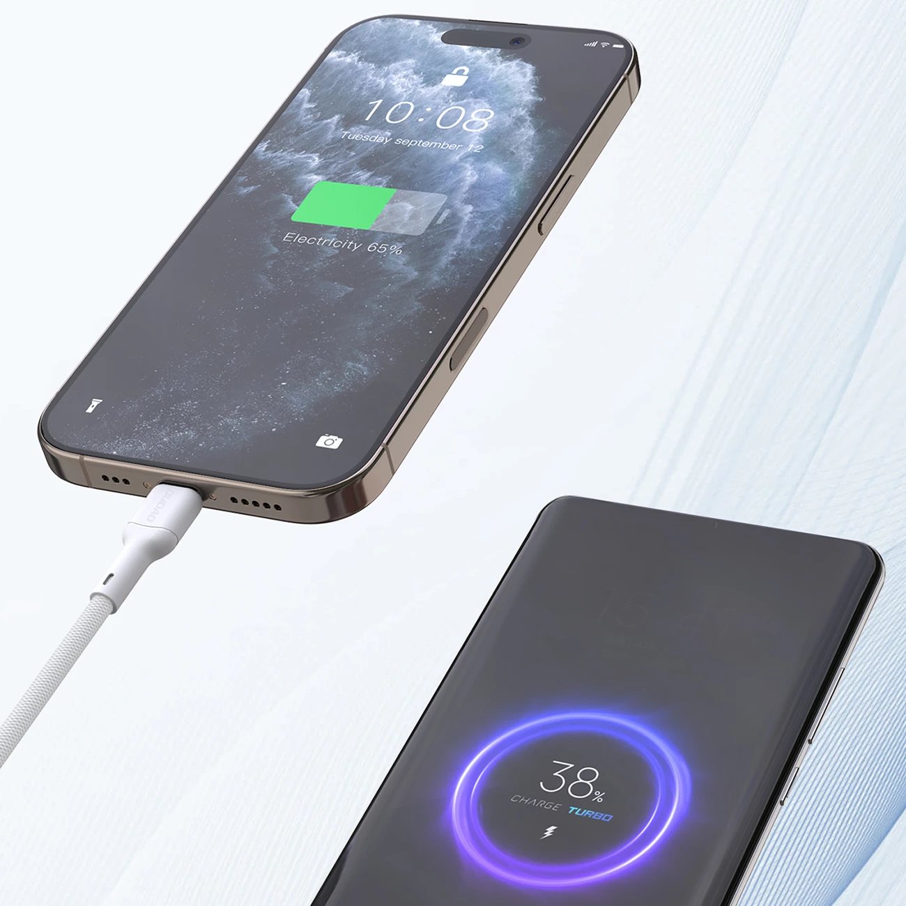 Kabllo Dudao L9X, USB-C në Lightning, 2m, 30W, e bardhë