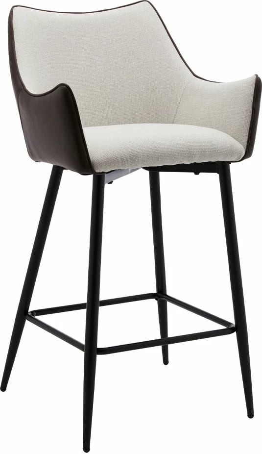 Karrige për bar Malone, gri e çelët, kafe e errët, 38x51x96