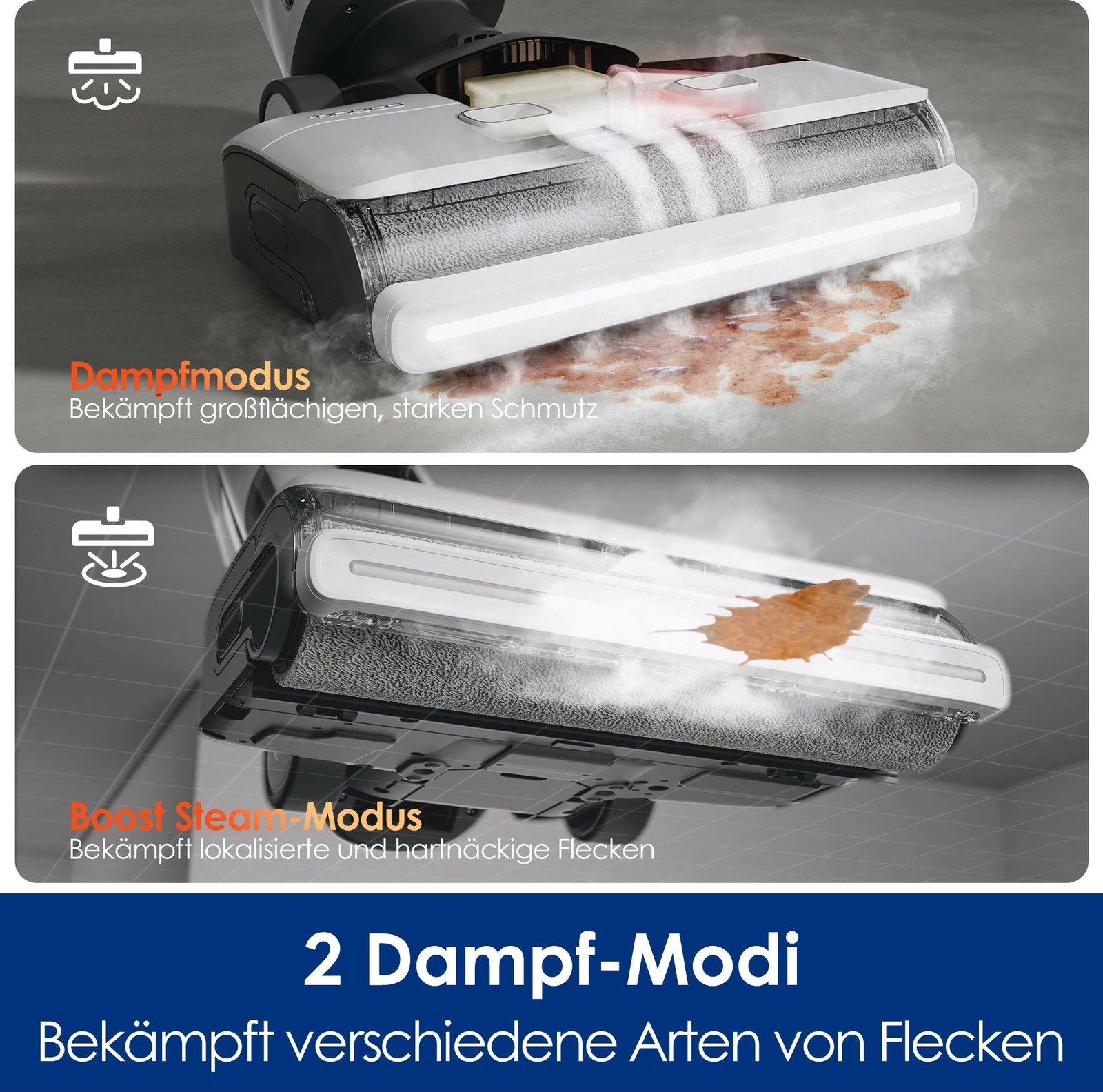 Pastrues me avull portativ Tineco Floor One S7 Steam Plus, pa kabllo, zi/bardhë