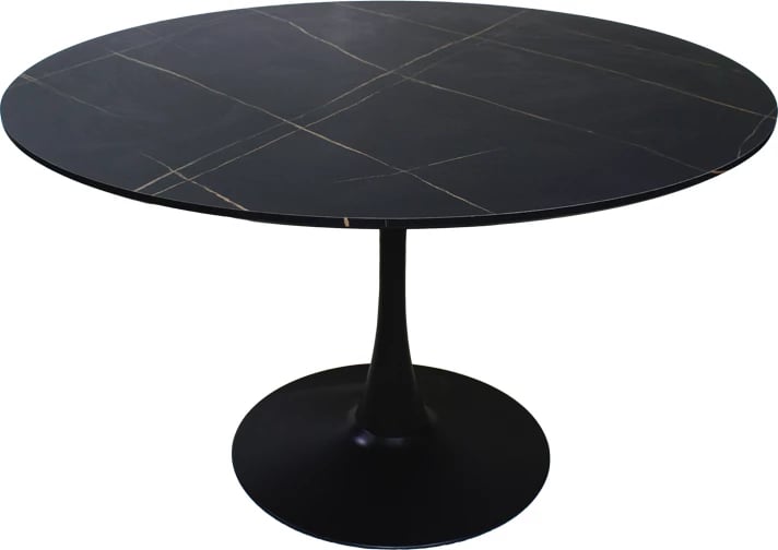 Set tavoline me karrige, ngjyrë mermeri e zezë,, D120x75cm