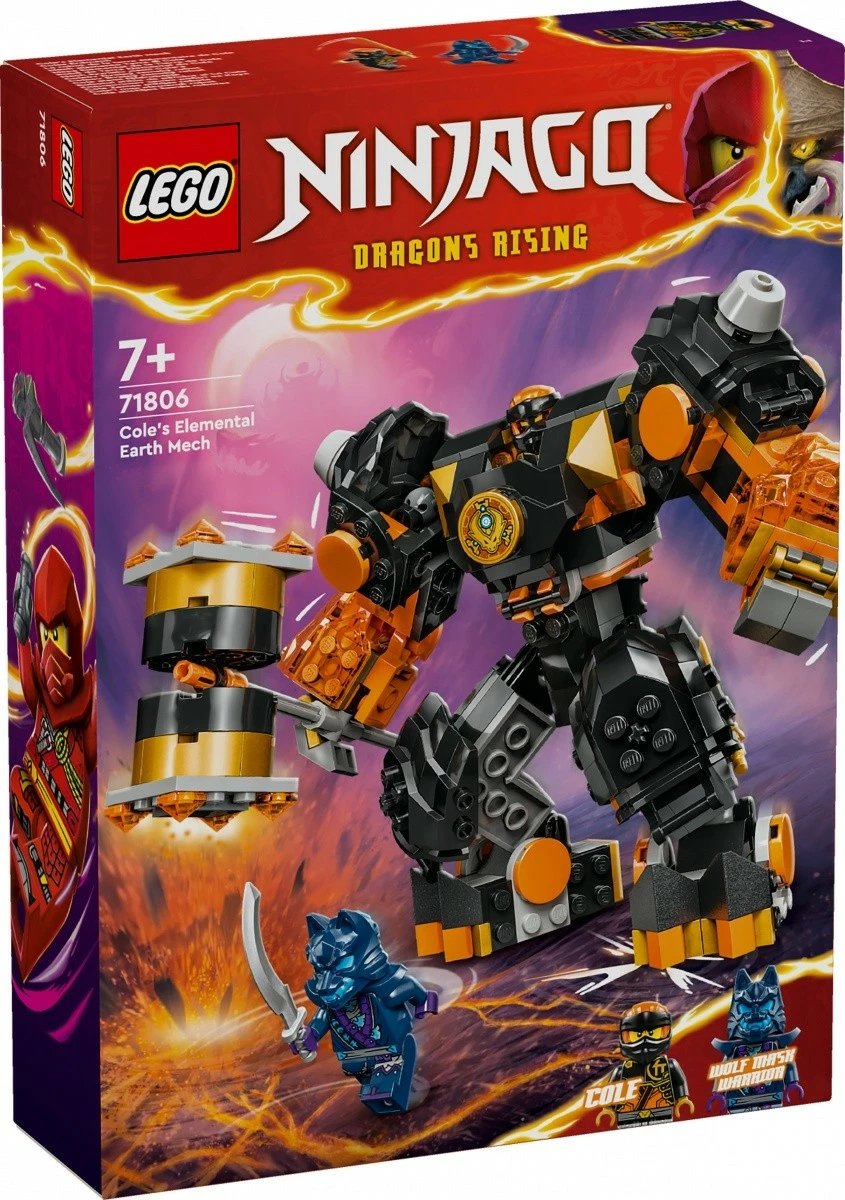 Set LEGO Ninjago Cole's Earth Element Mech 71806, 235 pjesë, për fëmijë, Plastikë