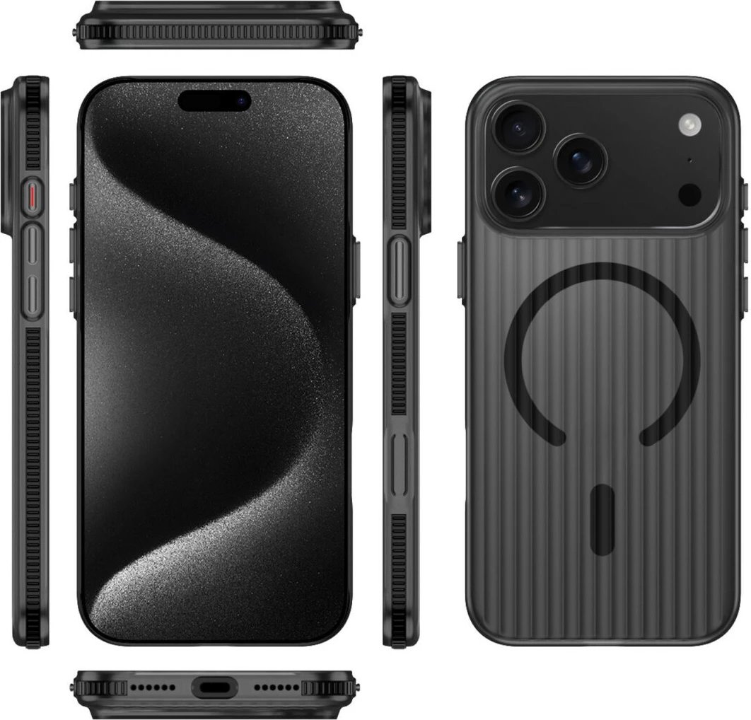 Mbështjellës 4smarts Aero për iPhone 17 Pro Max, MagSafe, i zi