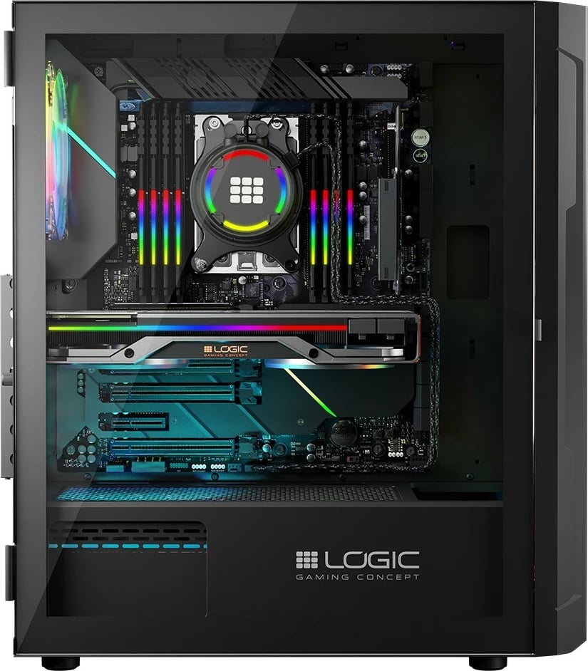 Kasë Logic Concept Aramis ARGB Midi Tower, ATX, e zezë Kasë Logic Concept Aramis ARGB Midi Tower, ATX, e zezë