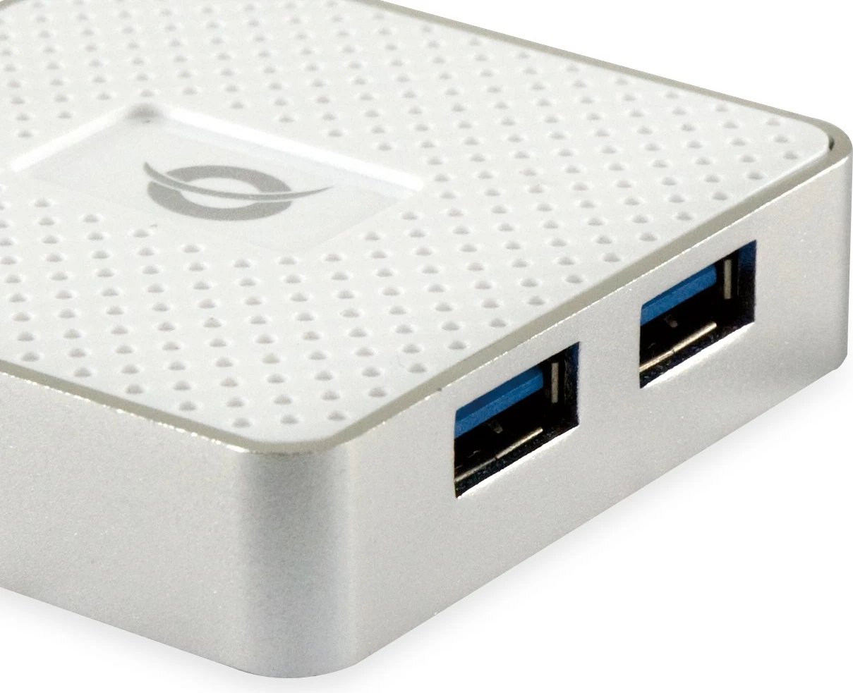 USB hub Conceptronic 4 porta USB 3.0, me adapter, i bardhë