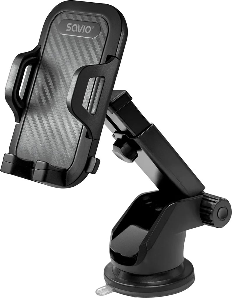 Mbajtës telefoni SAVIO CH-04 për xham veture, i zi