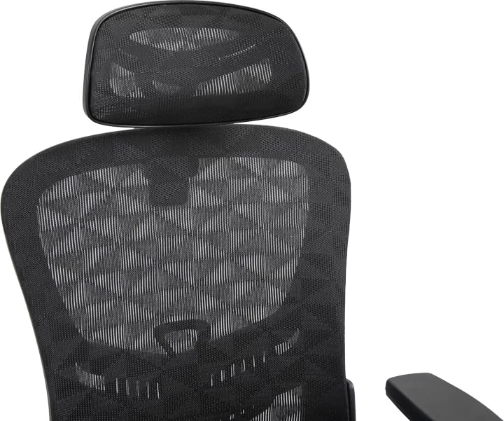 Karrige pune menaxheri Mergi, rrjetë e zezë, 62x63x120cm