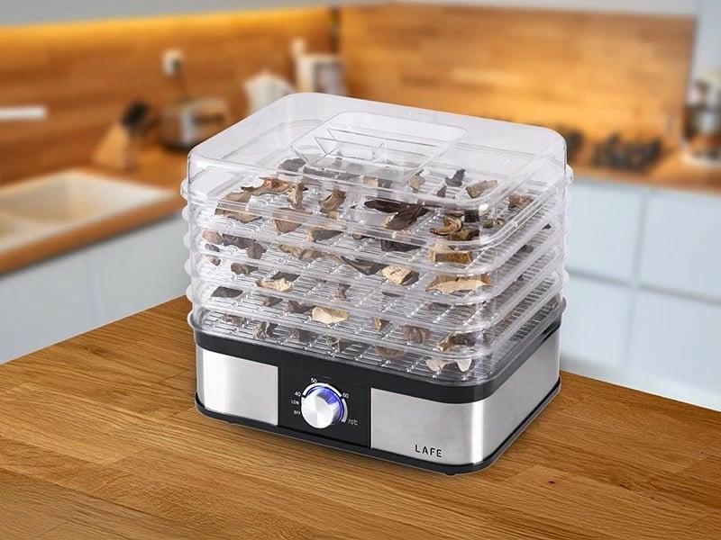 Tharëse ushqimi Lafe NutriDry, 5 tepsi, plastikë, argjendtë