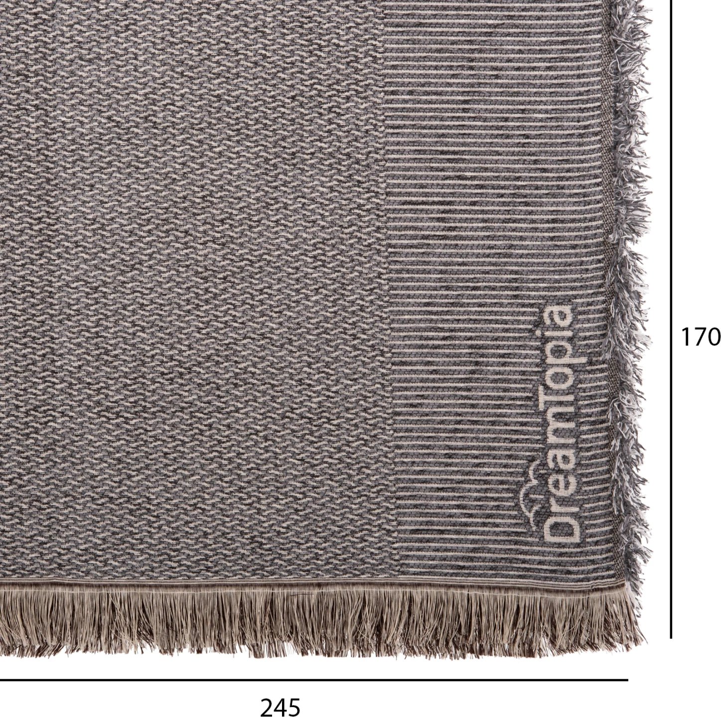 Mbulesë divani me franja DREAMTOPIA FH12162.06 ngjyrë gri 245X170cm