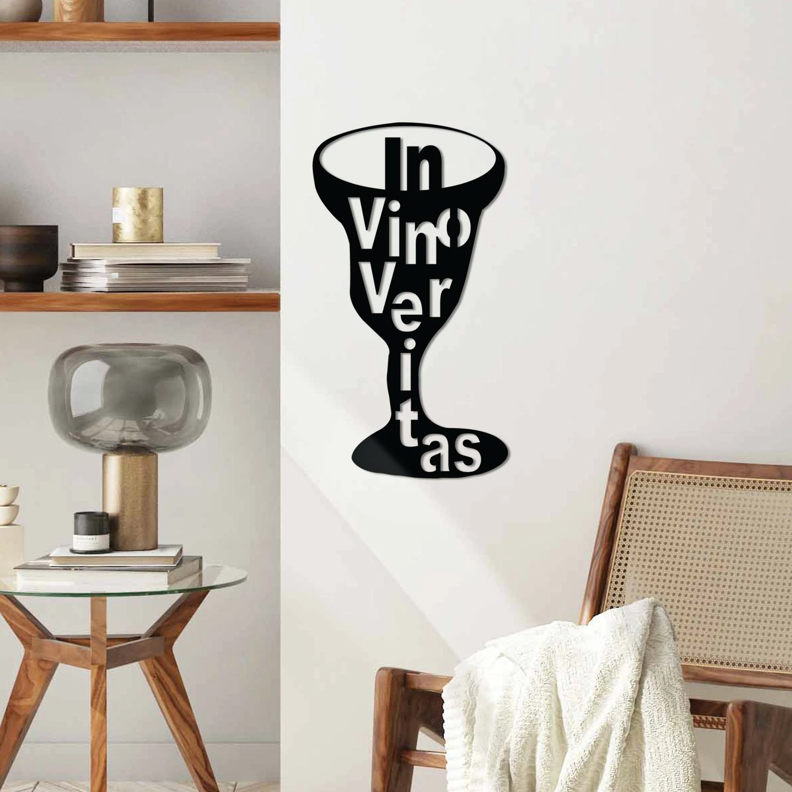 Aksesor dekorativ metalik për mur, Wallity Veritas 1, ngjyrë e zezë, 30x60cm