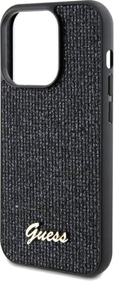 Mbështjellës Guess Disco Metal Script për iPhone 13 Pro / 13, i zi Mbështjellës Guess Disco Metal Script për iPhone 13 Pro / 13, i zi