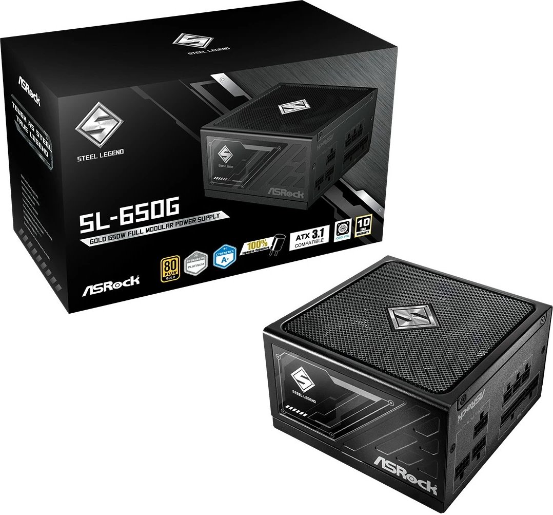 Furnizues energjie ASRock Steel Legend SL-650G 650W, full modular, 80+ Gold, e zezë