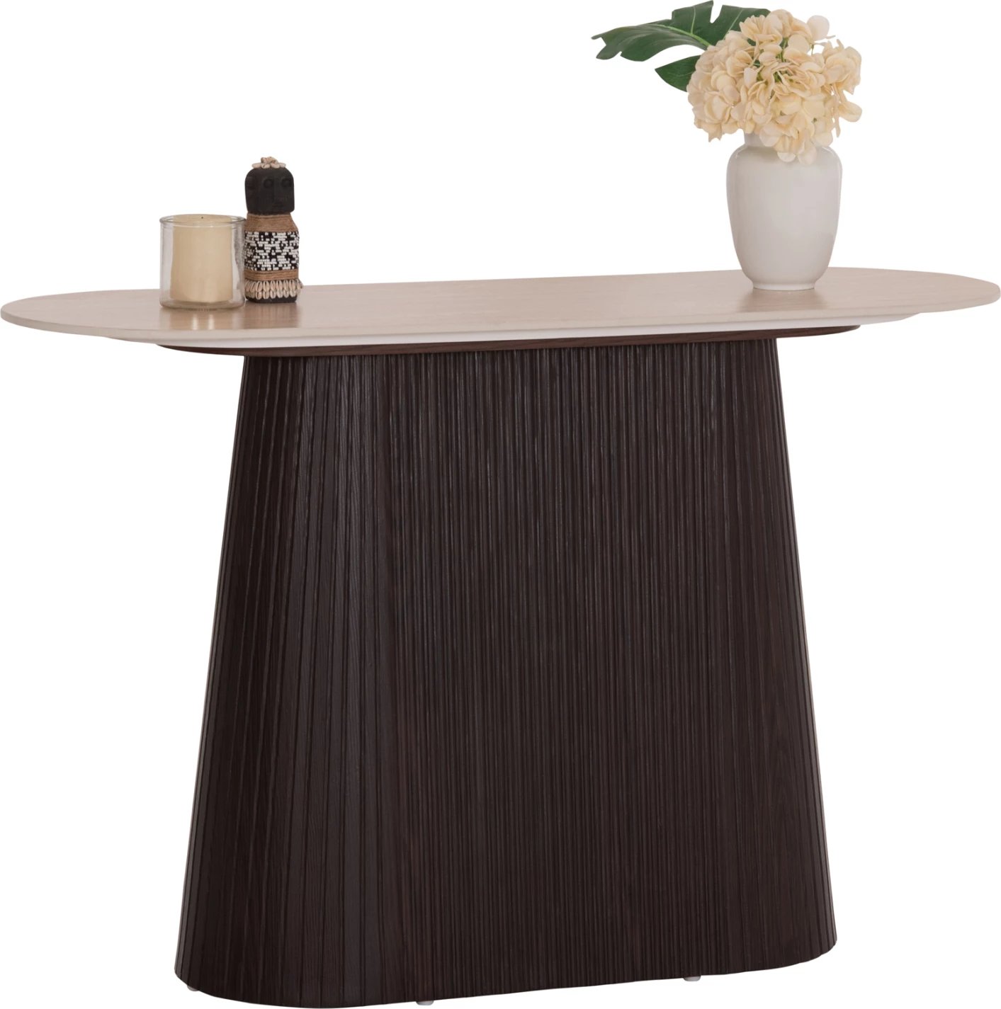 Konsolë CATER, sipërfaqe qeramike, pamje guri travertin, bazë MDF, 120x40x77cm