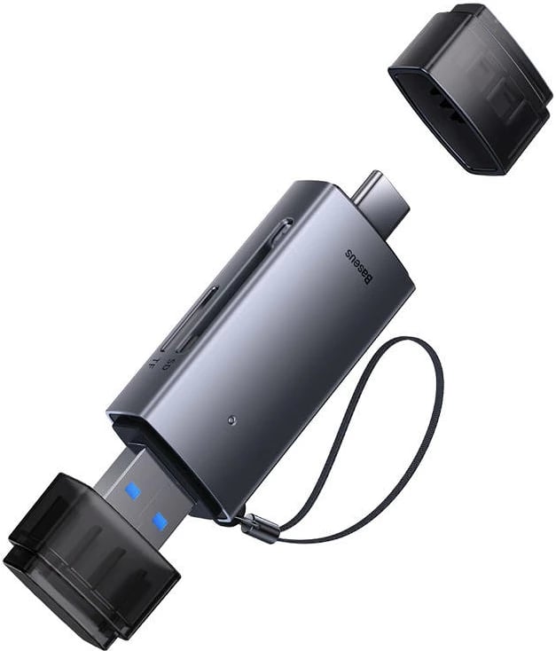 Lexues kartelash Baseus Lite Series WKQX060113, USB + USB-C, SD/TF, Gri