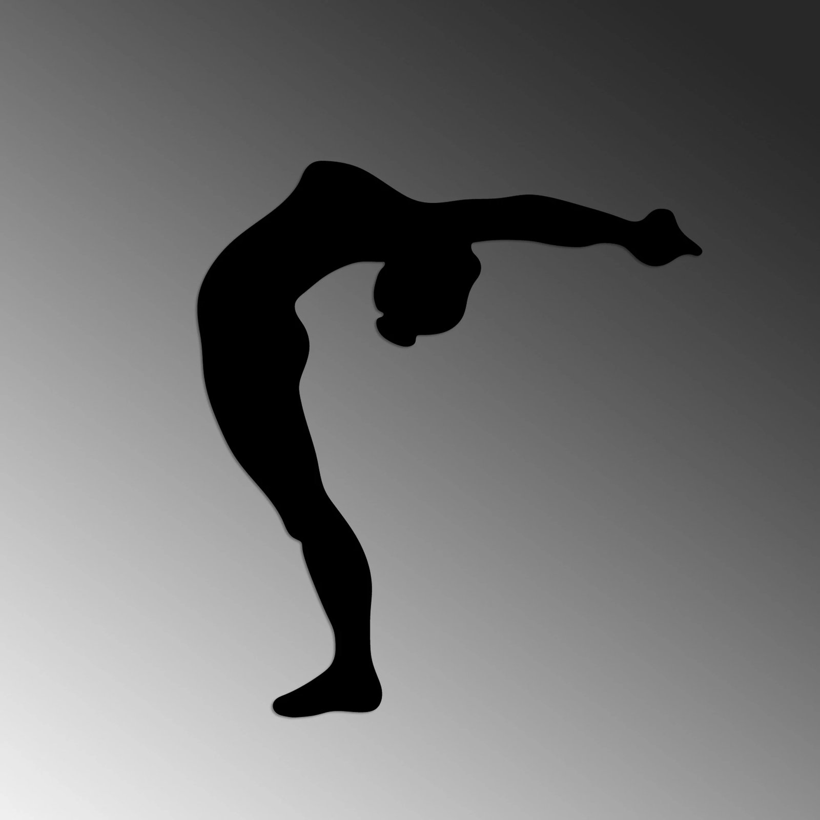 Aksesor dekorativ metalik për mur, Wallity, Yoga 21, ngjyrë e zezë, 50x55cm