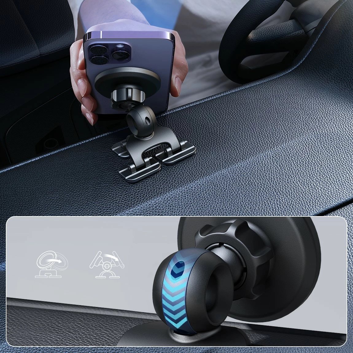 Mbajtës magnetik telefoni Joyroom JR-ZS366 për pult makine, i zi