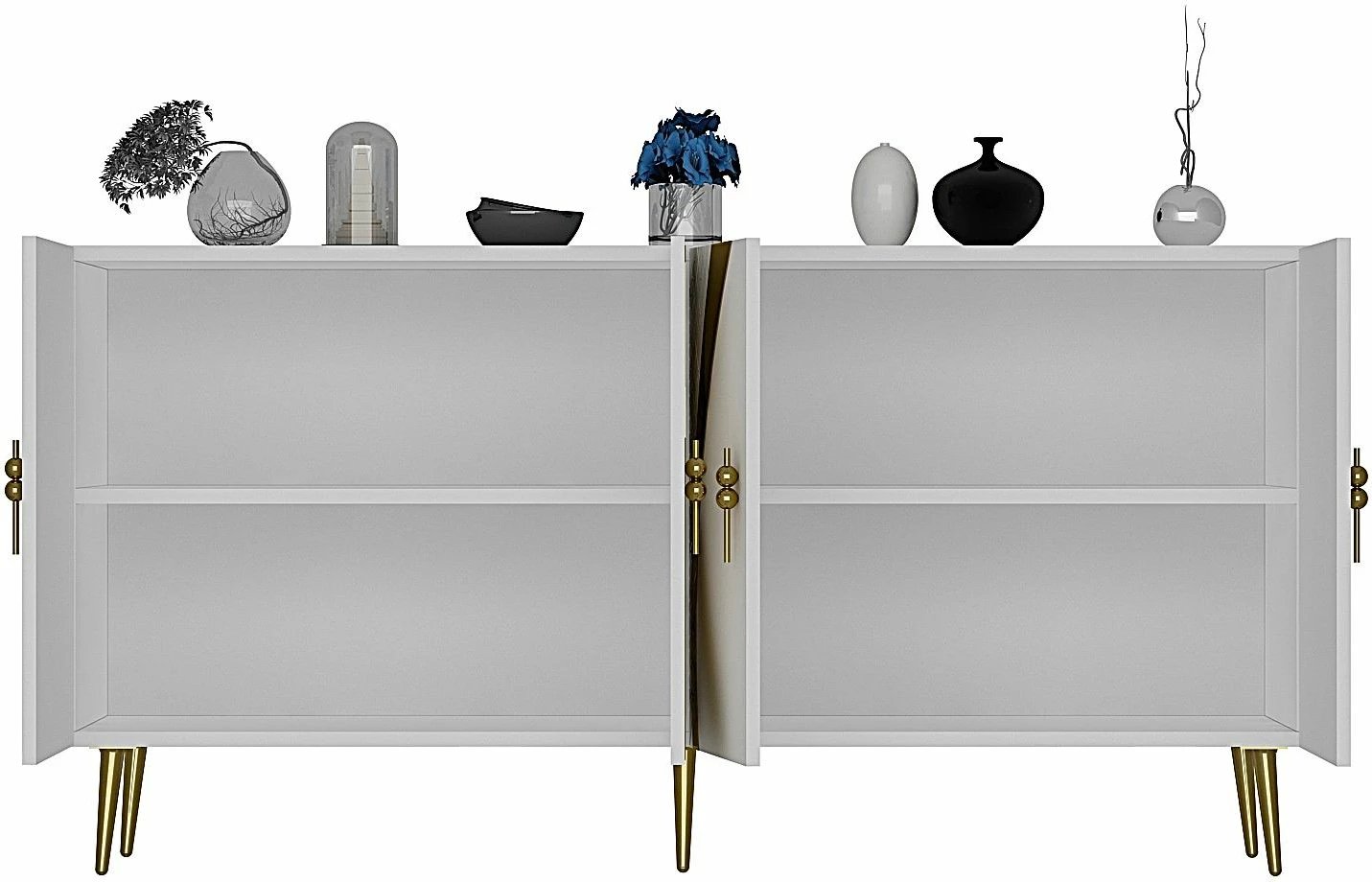 Konsol Skye Decor, Hook KB150, e bardhë, e artë