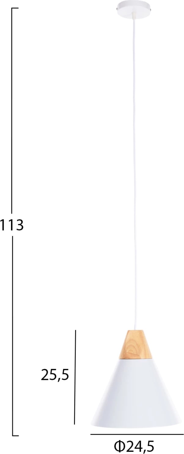 Llambë varëse tavani FH4144 kapak metali i bardhë 24,5x24,5x113H cm