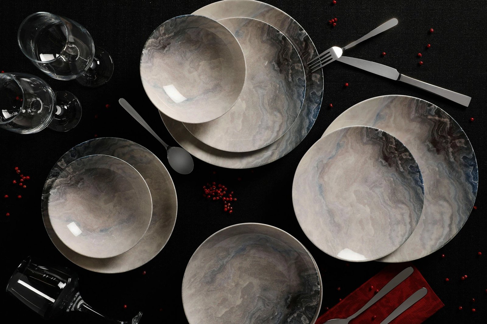 Set enësh për darkë (24 copë), Hermia, GBSATN24Y410050