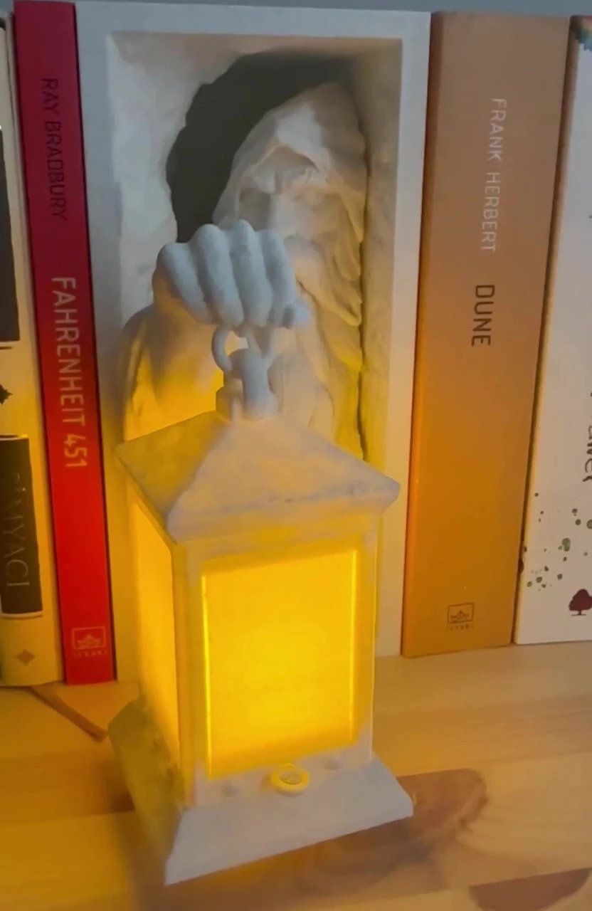 Mbajtës librash plastik, i bardhë, me dritë, Evila Originals, My Sterious