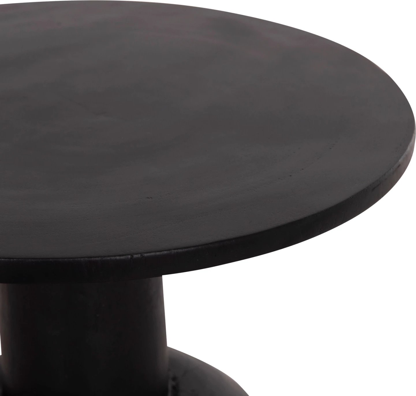 Tavolinë anësore e rrumbullakët PUMBE, dru suar i zi, FH9891.12, 40x50cm