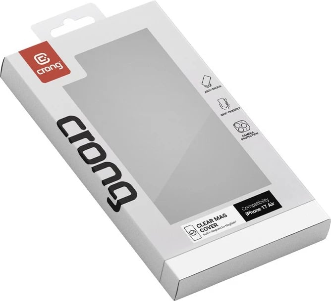 Mbështjellës, CRONG, Clear MAG Cover CRGCLRMIP1766ATRS, për iPhone Air, magnet MagSafe i integruar, polikarbon + TPU, transparent