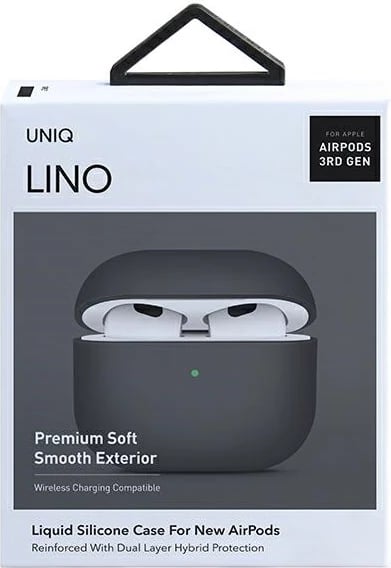 Mbështjellës UNIQ Lino për AirPods 3, silikon, gri