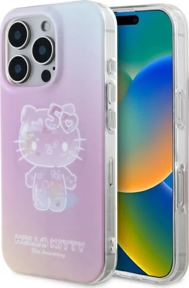 Mbështjellës Hello Kitty IML 50th Anniversary MagSafe për iPhone 16 Pro Max, Rozë
