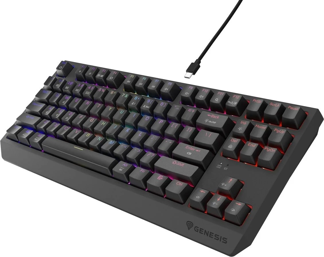 Tastierë mekanike GENESIS Thor 230 TKL, RGB, Wireless & USB Type-C, Gri Tastierë mekanike GENESIS Thor 230 TKL, RGB, Wireless & USB Type-C, Gri