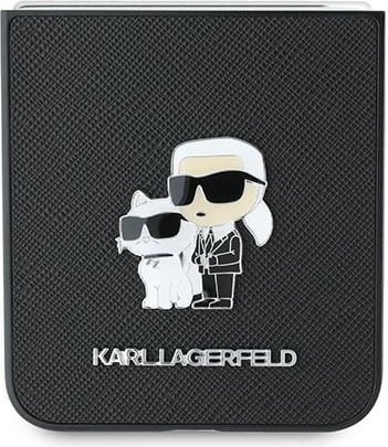 Mbështjellës Karl Lagerfeld Saffiano Metal Pin për Samsung Galaxy Z Flip 6, i zi