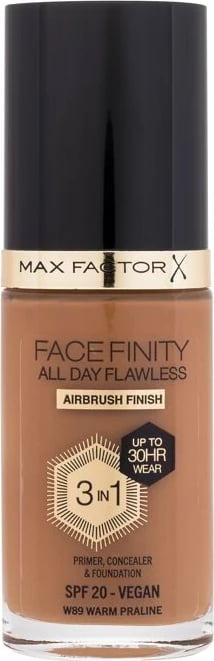 Fondatinë Max Factor Facefinity All Day Flawless për femra W89 Warm Praline SPF20 30ml