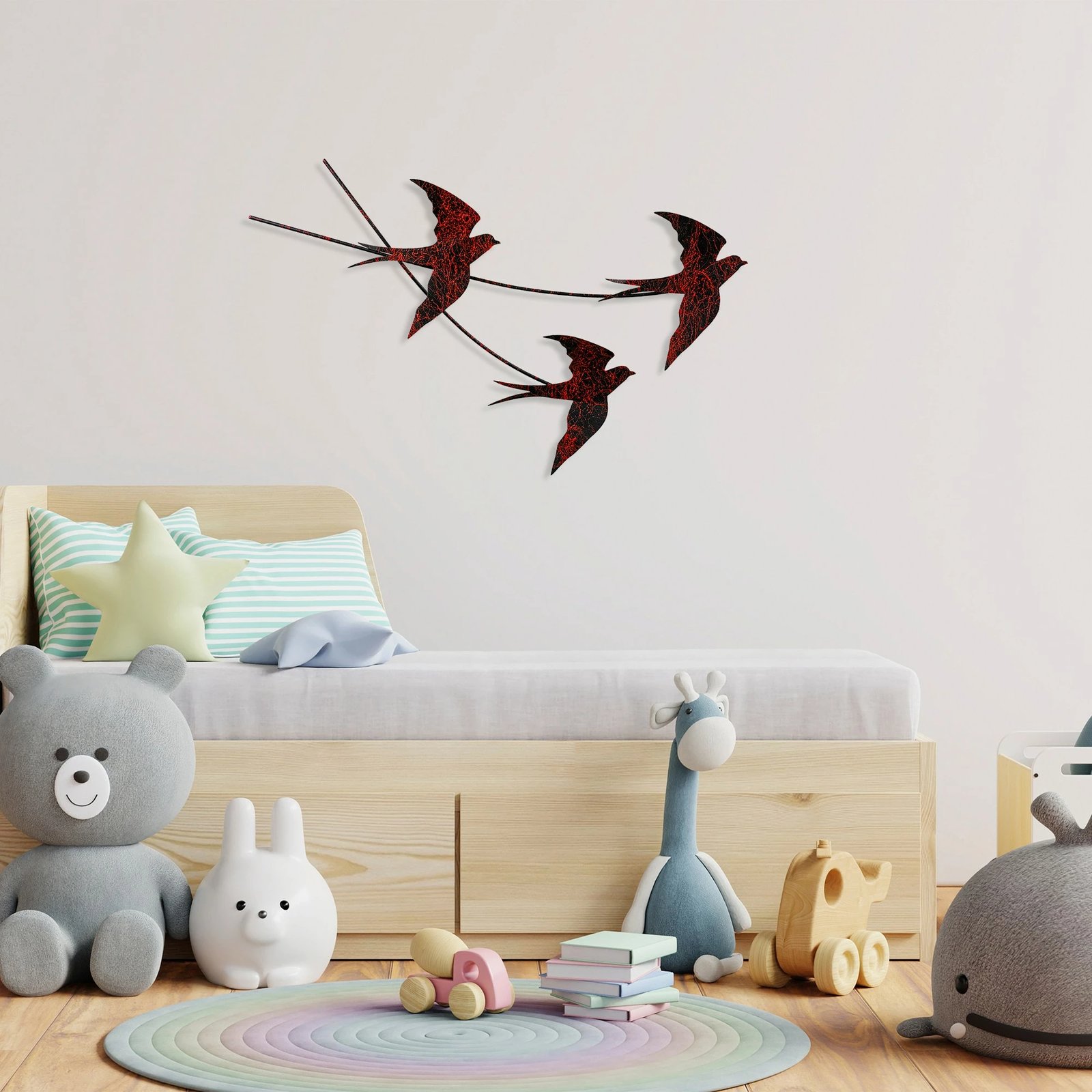 Aksesor dekorativ metalik për mur, Wallity, Wallow, shumëngjyrësh, 42x70cm