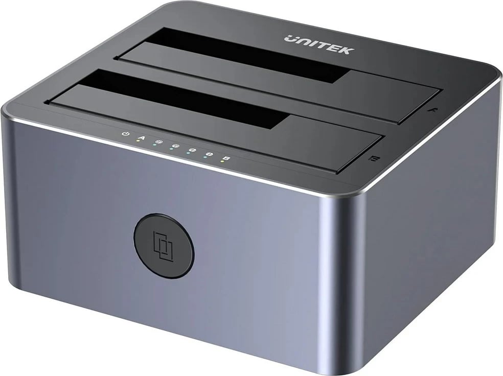 Stacion klonimi UNITEK, 2x SATA 2.5"/3.5", USB 5GB, Gri