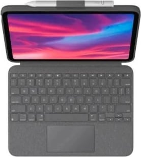 Mbështjellës me tastierë Logitech Combo Touch për iPad 10th Gen, 10.9", Gri
