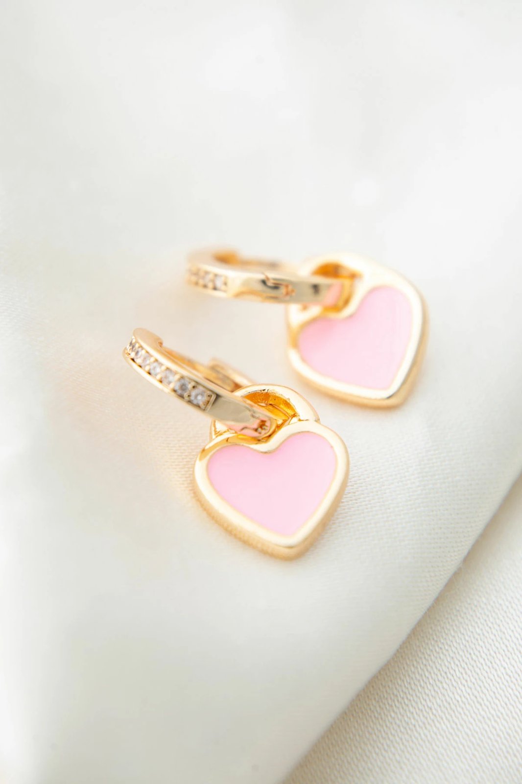 Vathë metalik ngjyrë ari, zemër rozë, Elika, CKP9366