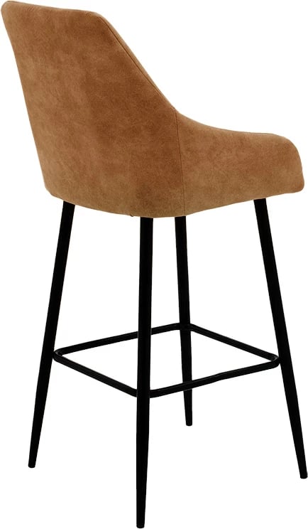 Karrige për bar Empower, metal i zi, material stof ngjyrë kafe antike