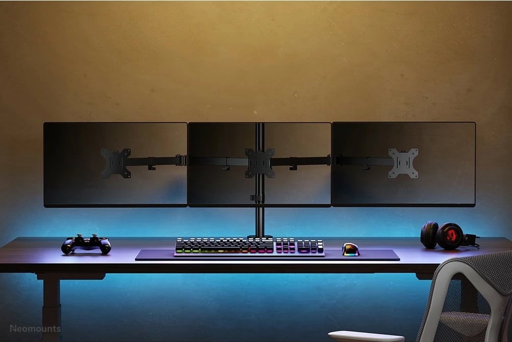 Krah tavoline për monitorë Neomounts FPMA-D550D3BLACK, 3 ekrane, 27 inç, VESA 100x100, i zi
